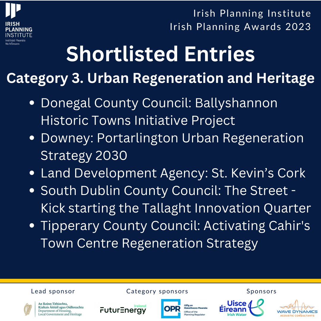 planningtipp's tweet photo. We have been shortlisted for an @IrishPlanInst Award in the category of Urban Regeneration and Heritage for a regeneration project in #Cahir that was awarded nearly €12 million in RRDF funding and includes public realm upgrades, a new business hub and a state of the art library. https://t.co/mhJhaXzAIw