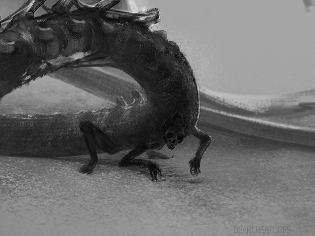 spooky art for <a href="/HirngespinstPhi/">Hirngespinst</a>!

my fave part of this painting is the little guy on the lower right - looks like he's having a great time lmao