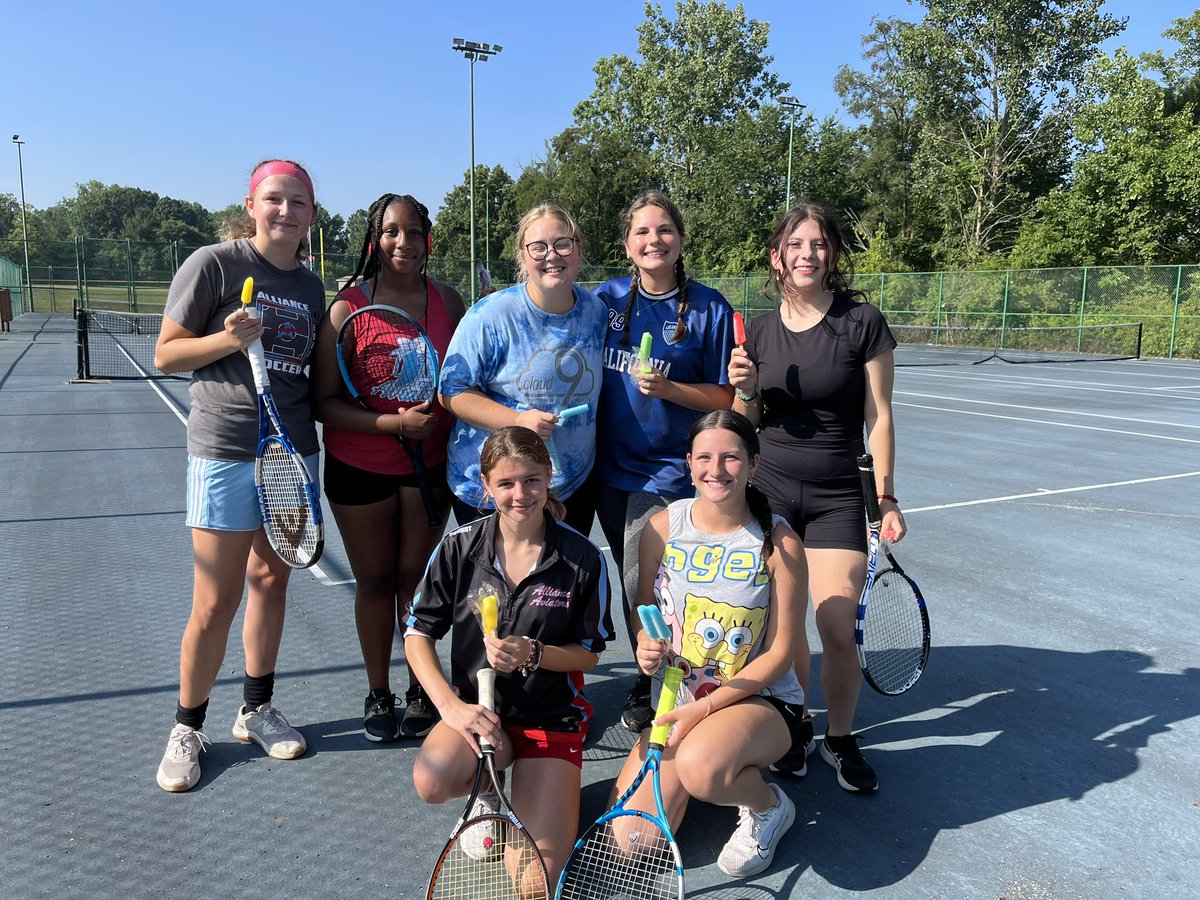We found the AHS girls tennis team out working hard to get ready for their first match next Thursday. They stopped to take a popsicle break and chat with us. Good luck ladies!!
