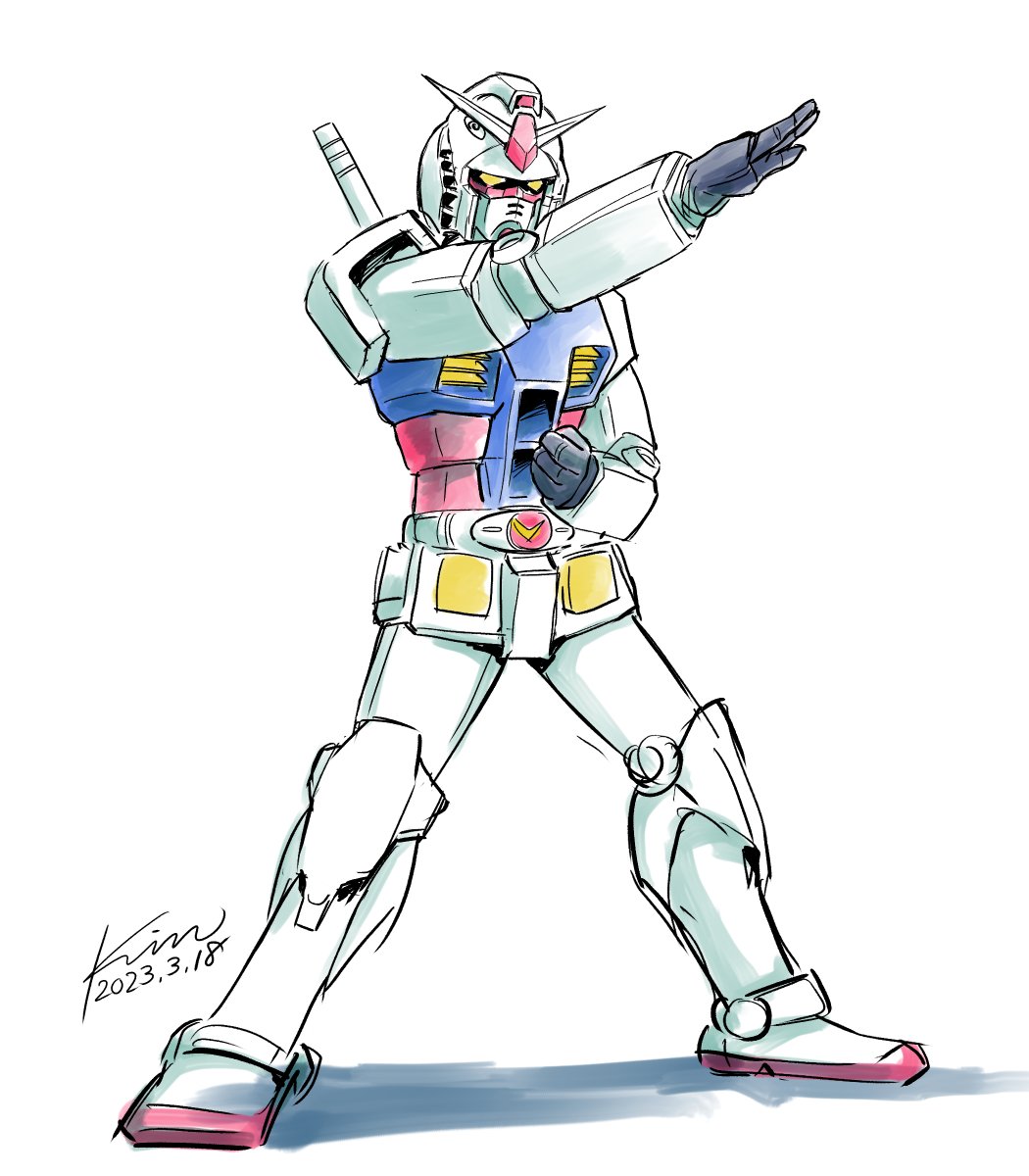 rx-78-2 v-fin robot solo mecha no humans white background dated  illustration images
