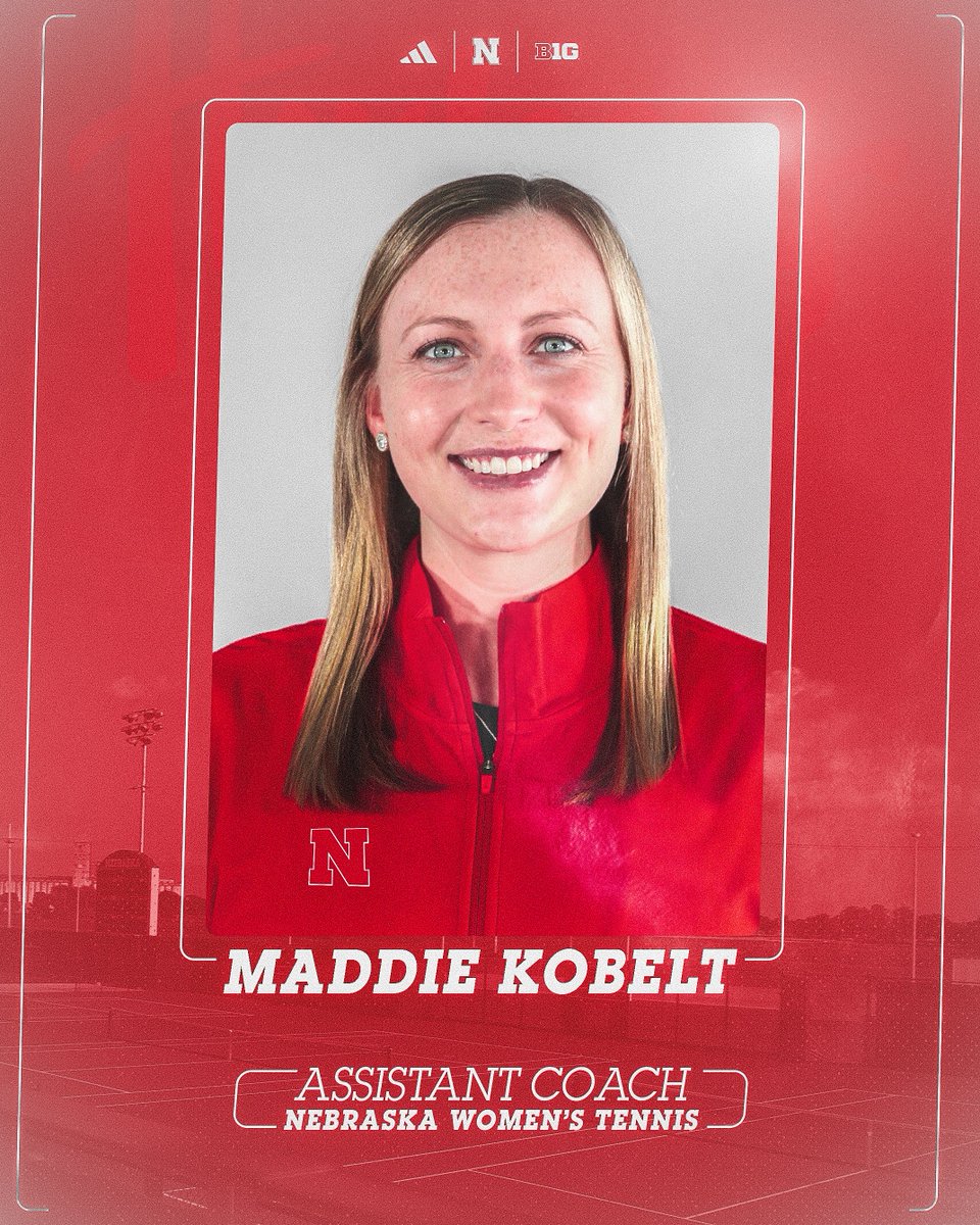 HuskerWTennis's tweet photo. Welcome to Nebraska, Maddie Kobelt!

@DalmagroGerman announces Maddie as assistant coach for the 2023-24 season. 

#GBR | https://t.co/HbXpzokUT6 https://t.co/EXHgrzNgOy