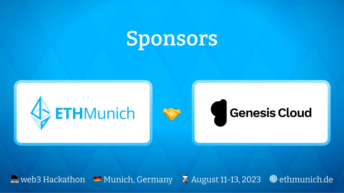 GenesisCloud_'s tweet photo. π£ Here's an exciting challenge to shape the future of #blockchain and connect the dots between #AI and #Web3! We are happy to support @ethmunich, @PretzelDAO and @TUMai_official with our #GPU #Cloud for the upcoming #ETHMunich #Hackathon. Further info: https://t.co/0EfzqEJPgy π https://t.co/3VwyYtt9jb