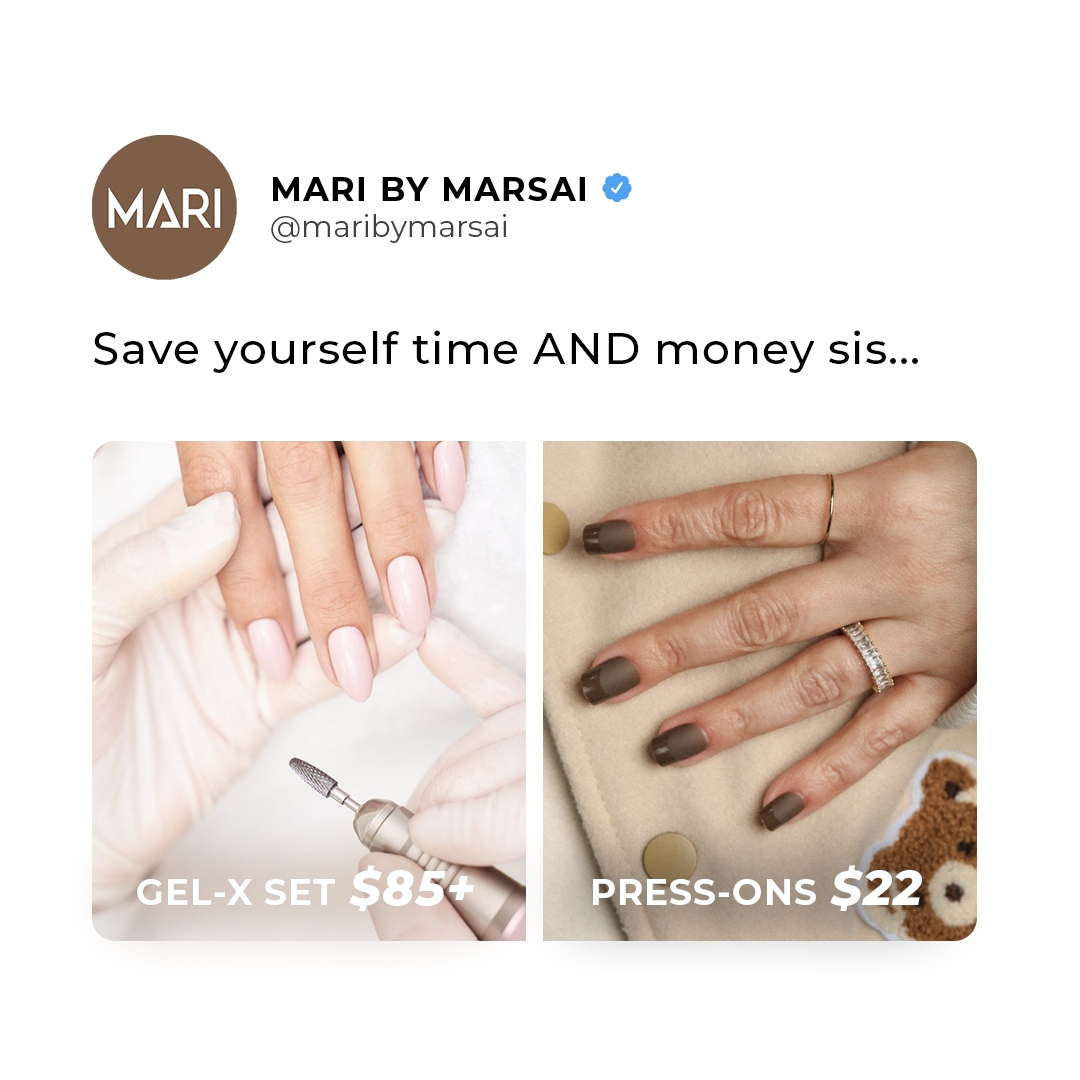 Salon quality style nails in minutes ⏳️ Stop spending your precious time sitting in the salon, and make the most out of your summer with every baddies favorite press on nails 😎