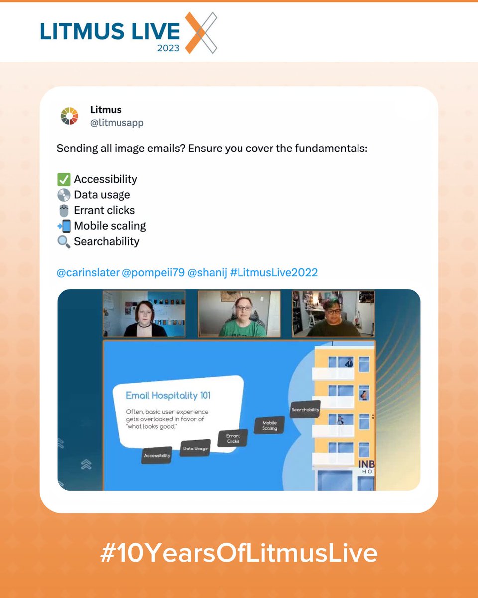 litmusapp's tweet photo. #FlashbackFriday to #LitmusLive2022! ⚡Last year’s event was fully virtual, allowing us to offer 60+ live and on-demand sessions (the most we've had at once!).

Another benefit of a fully virtual event? Your favorite snacks &amp; drinks, all within arm's reach.

#10YearsOfLitmusLive https://t.co/DG7AxsHhhv