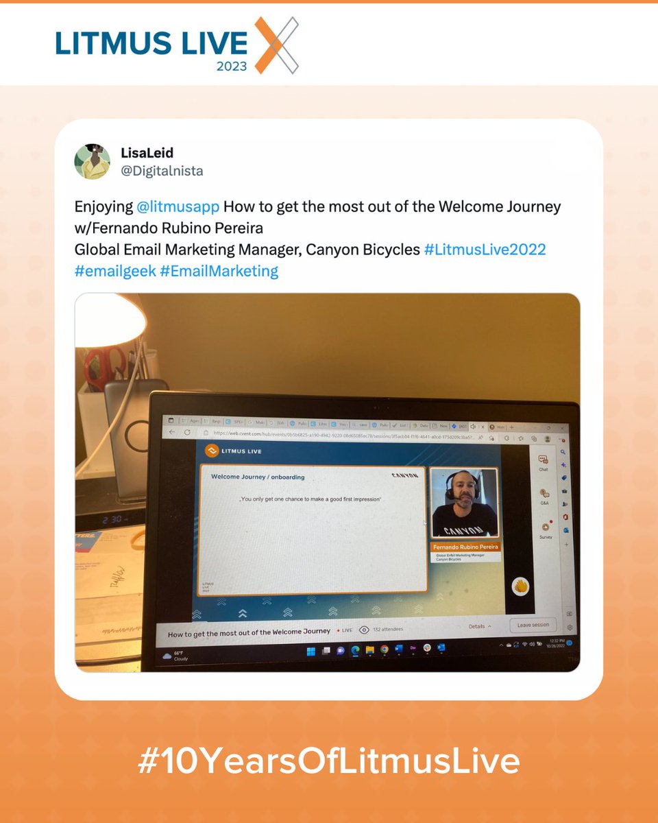 litmusapp's tweet photo. #FlashbackFriday to #LitmusLive2022! ⚡Last year’s event was fully virtual, allowing us to offer 60+ live and on-demand sessions (the most we've had at once!).

Another benefit of a fully virtual event? Your favorite snacks &amp; drinks, all within arm's reach.

#10YearsOfLitmusLive https://t.co/DG7AxsHhhv
