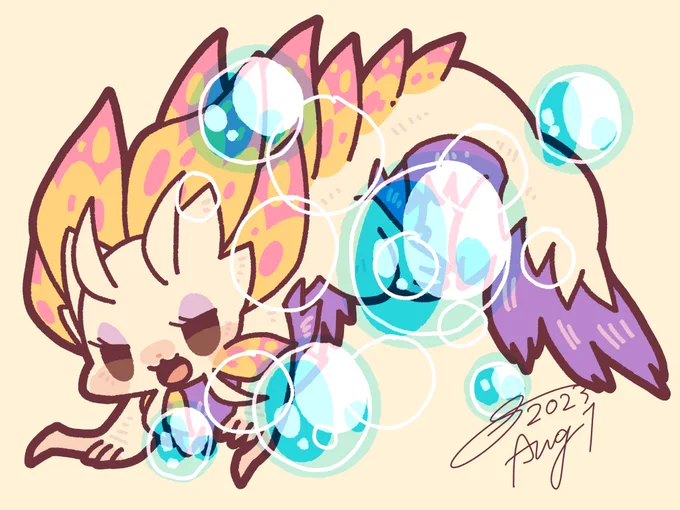 昨日の触覚描き忘れたミツネ可哀想だったので修正バージョンね