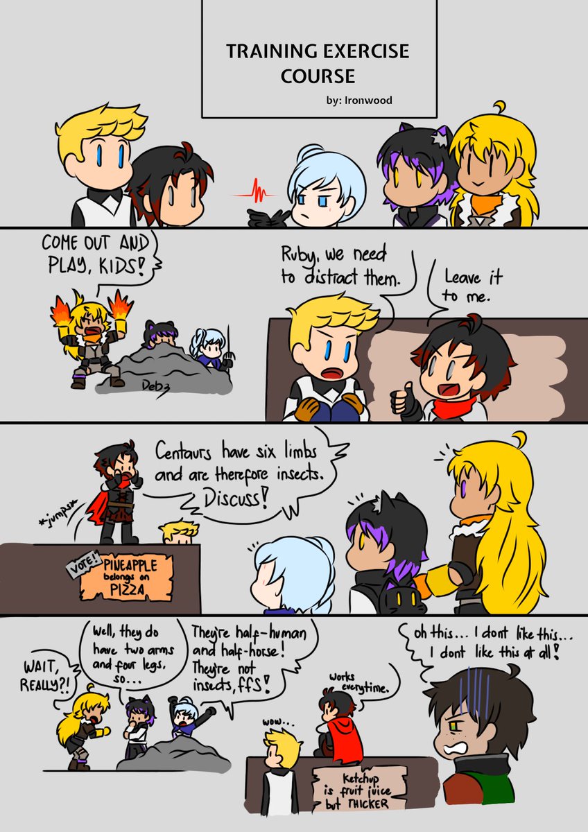 DebzTheNaught's tweet photo. what kind of training course is this..?
.
#RWBY https://t.co/rmw7426jv5