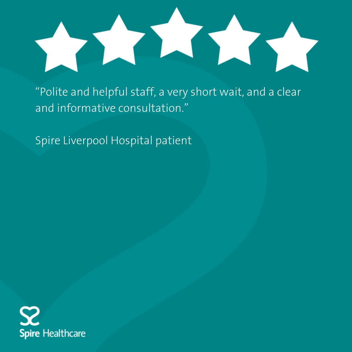 Spire_Liverpool's tweet photo. It's time for Feedback Friday! ⭐ 

Thank you to one of our lovely patients for leaving this great review.

Tell us how we did by leaving us a Google review ➡️ https://t.co/SiBcM5HEQK https://t.co/UdwCMW6869