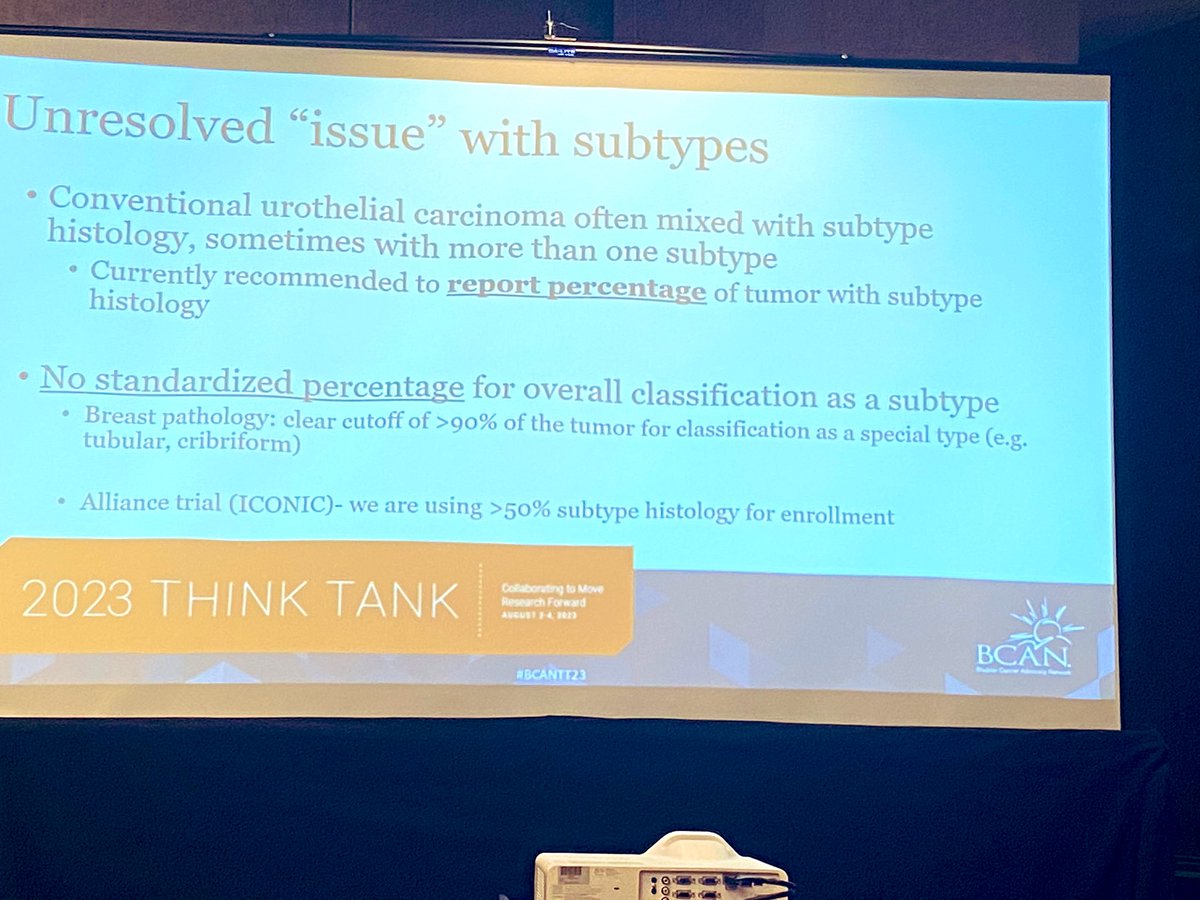 Andrea Apolo, M.D. (@apolo_andrea) on Twitter photo <a href="/FKhaniPath/">Francesca Khani, MD</a> reviews rare #BladderCancer aggressive variants including micropapillary, plasmacytoid, & sarcomatoid, WHO updates, & treatment implications. Thanks for the <a href="/ALLIANCE_org/">Alliance for Clinical Trials in Oncology</a> #ICONIC trial shout out. We need help enrolling these rare variants #BCATT23 <a href="/BladderCancerUS/">Bladder Cancer Advocacy Network</a> <a href="/FKhaniPath/">Francesca Khani, MD</a> reviews rare #BladderCancer aggressive variants including micropapillary, plasmacytoid, & sarcomatoid, WHO updates, & treatment implications. Thanks for the <a href="/ALLIANCE_org/">Alliance for Clinical Trials in Oncology</a> #ICONIC trial shout out. We need help enrolling these rare variants #BCATT23 <a href="/BladderCancerUS/">Bladder Cancer Advocacy Network</a>