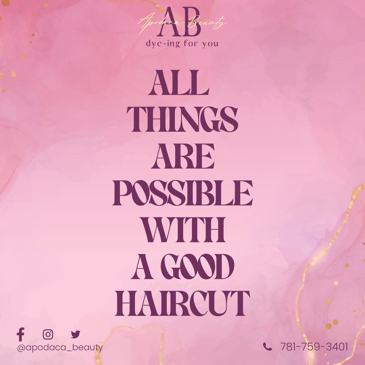 Apodaca_Beauty's tweet photo. The confidence that brews after a good haircut is all you need!
For appointments: https://t.co/SxZvJlw8e7 or 781-759-3401

#apodacabeauty #dedraapodaca #yourstoptorevamp #dyeingforyou #hairstylist #haircut #hairinspo #hairtrends #haircoloroftheday #hairideas #hairfashion https://t.co/0EQWQkJQYo