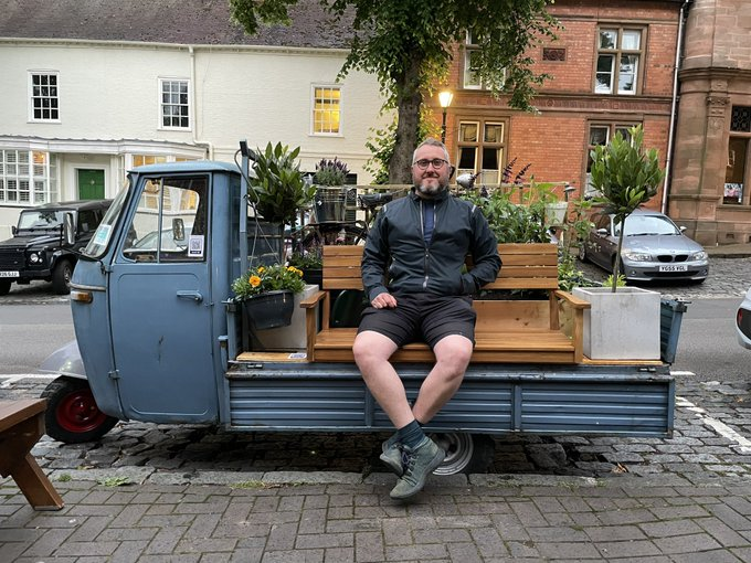 M_WrenchGang's tweet photo. 'I built a parklet in a car parking space but it was removed by the council because it wasn’t a motor vehicle.  I’ve now built a parklet which is a motor vehicle and so the space for the community is back. Enjoy!'
—@adamtranter is #Monkeywrencher of the year https://t.co/V1Zpyp77Tr