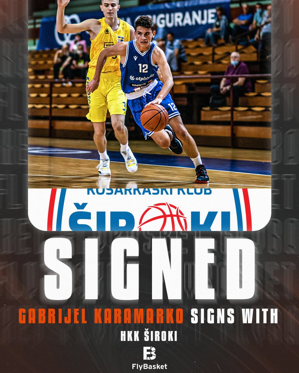 Young stud Gabrijel Karamarko signs a deal with 🇧🇦 league and <a href="/ABA_League2/">ABA League 2</a> club <a href="/Hkksiroki/">HKK Široki</a> ✍️

👏👏👏

#FlyBasket