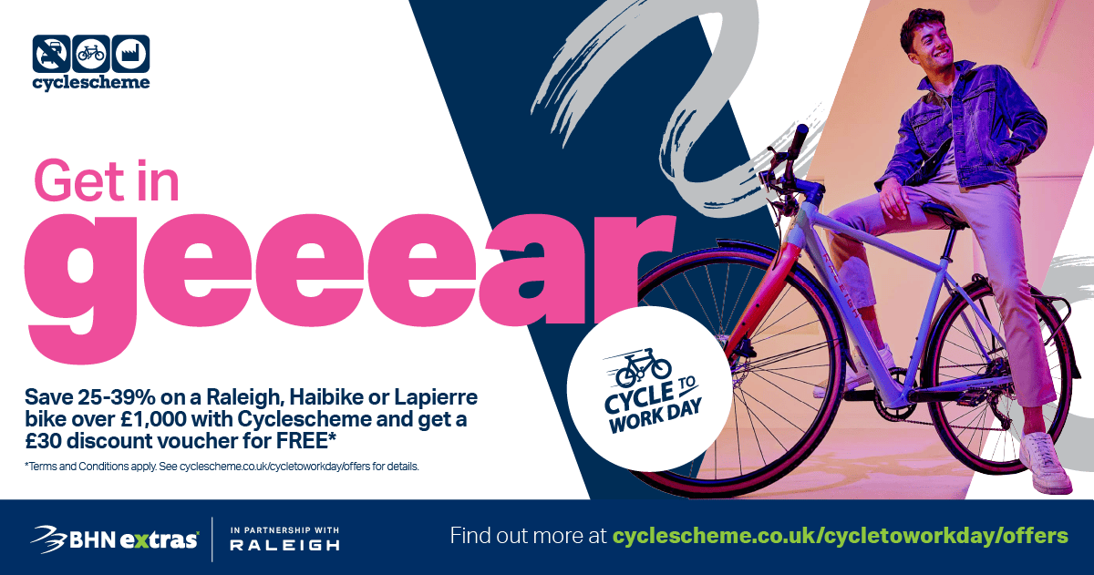 Save 25-39% on your new bike! But that’s not all… Choose a @RaleighBikes_UK, @HaibikeUK or @Lapierrebikes bike over £1K and receive a £30 discount voucher to spend at your local Cyclescheme retailer! Hurry, only for a limited time 👉 buff.ly/3OsDhvZ