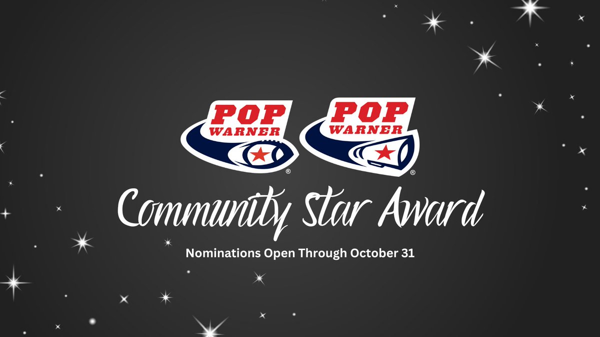 Pop_Warner's tweet photo. Introducing the Community Star Award, our newest national award. This award honors the teams that are making an impact on their communities. 🌟 

For more info: https://t.co/u3baHTULQQ https://t.co/4VZ8QLMXSs