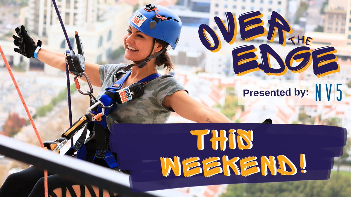Over The Edge Presented by <a href="/NV5_inc/">NV5</a> is this weekend! We can’t wait to see all our rappellers and volunteers on Sunday.
Thinking of rappelling next year? Stop by the <a href="/GrandHyattSD/">Grand Hyatt SanDiego</a> to come see what it’s like!
#OvertheEdge #OvertheEdge4College #FirstGen #MakeADifference #Volunteer