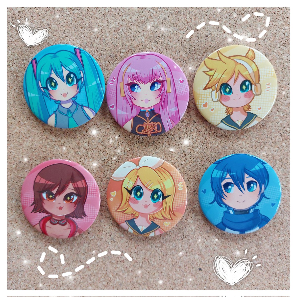 ArentGreen's tweet photo. Omg look how pretty they are! 58mm Tin badges available on my shop. Link below🕺
https://t.co/ps7JYxn40d
.
#vocaloid #hatsuneMiku #rinkagamine #art #attist https://t.co/JZEol0yYXf
