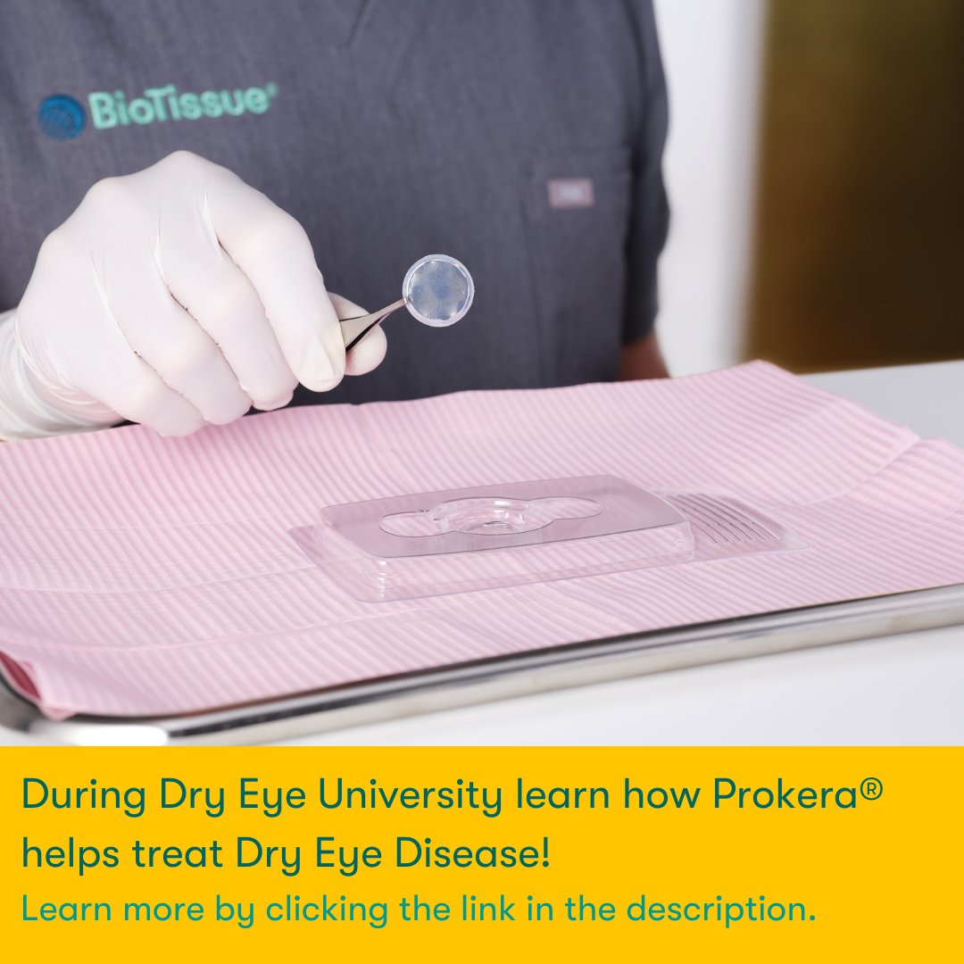 BiotissueOcular's tweet photo. Dry Eye University kicks off tomorrow - an exclusive event packed with groundbreaking treatments for dry eye syndrome. 

For more information on Prokera, visit: https://t.co/8awJH83iFp

#DryEyeUniversity #PhysicianEducation #EyeHealthAdvancements #Prokera #AmnioticMembrane https://t.co/pbUOvRnssL