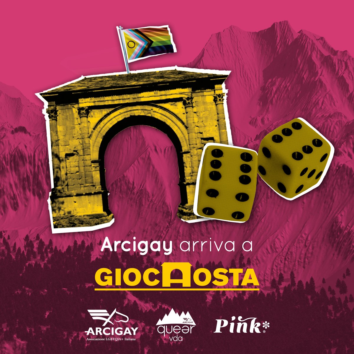 #Arcigay e #ArcigayAosta a #GiocAosta (11-14 ago), 4 giorni di giochi in scatola. Info: https://giocaosta.itDom 13 ago (h 16:30 p.zza Chanoux) #PinkUnGiocoDaRagazze, gioco #transfemminista per sconfiggere il patriarcato.

Iscrizioni: giocaosta.it/eventi/pink-de… (posti limitati).