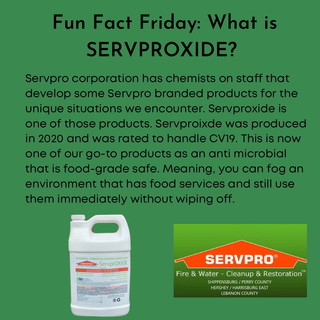 HersheyServpro's tweet photo. Fun fact Friday!
#restoration #remediation #servpro #watermitigation #waterremediation #moldremediation #firedamagerestorationservice #firedamagecleanup https://t.co/xO1DjvlUgg