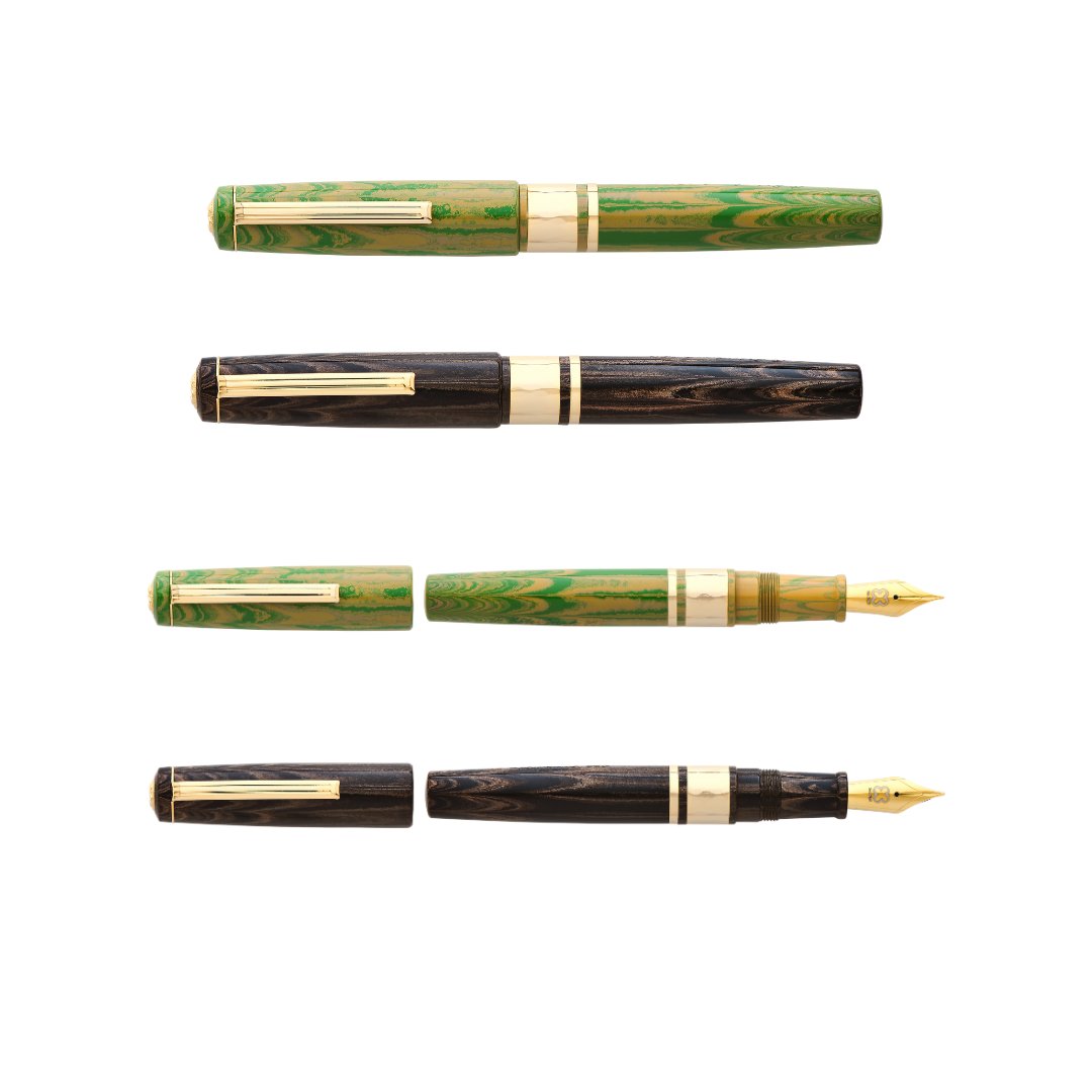 PensStudio's tweet photo. Introducing the Esterbrook Model J - a timeless masterpiece that gracefully blends vintage charm with modern ingenuity. The Model J is made of German ebonite and comes with a Jowo size 6 gold plated nib. Available now in 2 colours - Antique Rose and Lotus Green. https://t.co/O85IeLmved