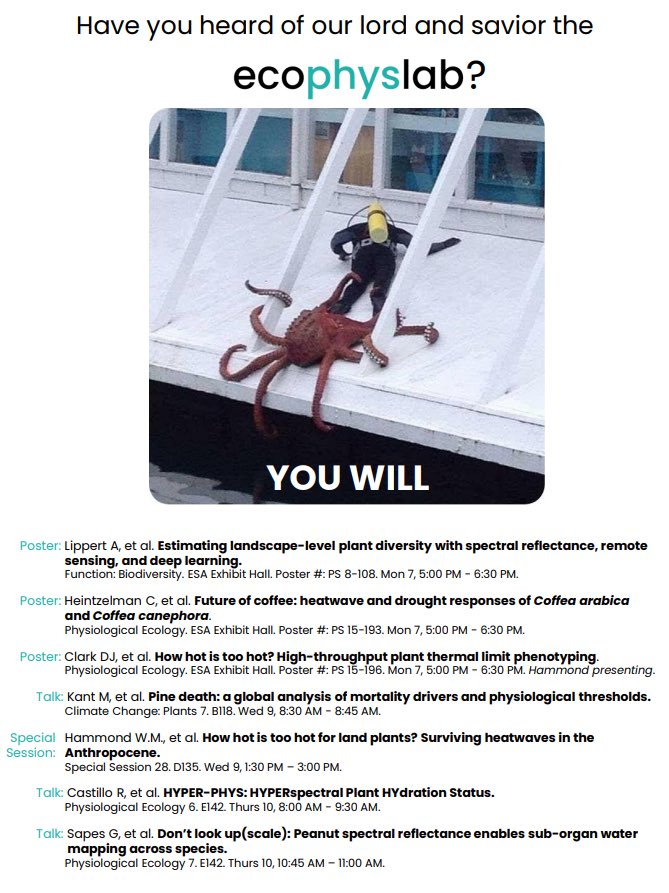 Are you ready for #ESA2023? Come hear what we’ve been up to for the first two years as a new lab at <a href="/UF/">FLORIDA</a>! So excited to catch up with old friends, make new ones, and expand the #PhysFam.