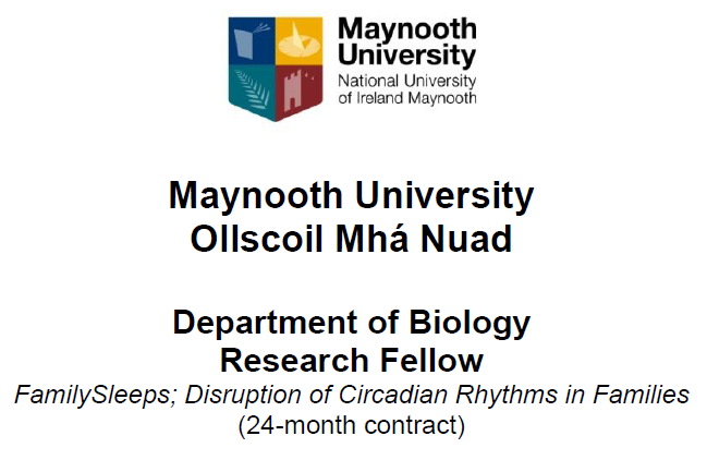 Research Fellow &amp; Research Assistant posts now open on  <a href="/ERC_Research/">European Research Council (ERC)</a> #FamilySleeps research project - looking for chronobiology, data analysis and clinical research recruitment expertise. More info maynoothuniversity.ie/human-resource… #jobfairy @ERC