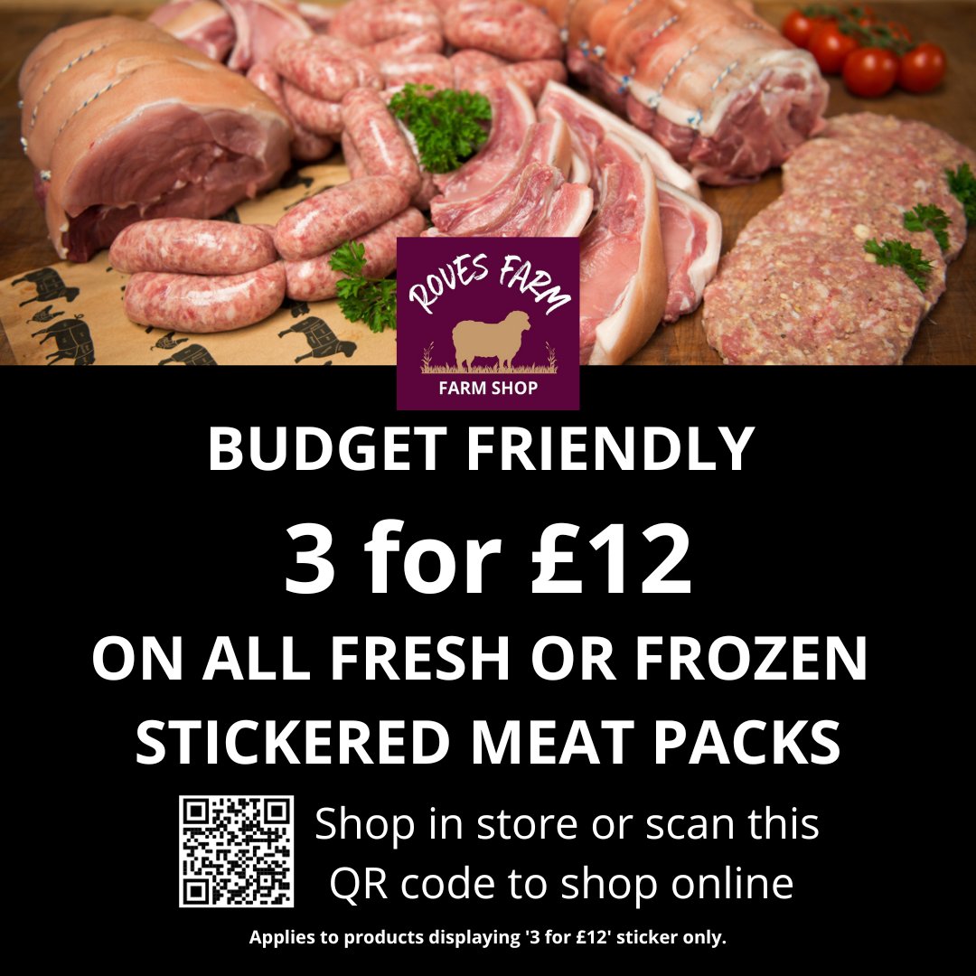 RovesFarmShop's tweet photo. From burgers to meatballs, sausages to mince, fillets to kebabs our Roves reared, top quality meats can be enjoyed in our 3 for £12 deal.

Check out all the products available in the deal in store or online today! 🥩🥓🍖

https://t.co/FtJ6HulIPj

#farmshop #swindon #rovesfarm https://t.co/lFvhIbQwgY