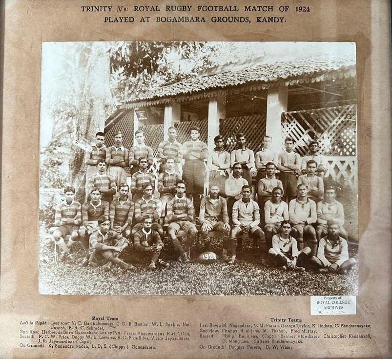 rc__archives's tweet photo. The Royal and Trinity Rugby Teams from the year 1924. Royal was led by former President His Excellency J. R. Jayewardene, while Trinity was led by Philip Buultjens.

©️ Royal College Archives. All Rights Reserved.

#theroyalcollegearchives https://t.co/iyIlRGah4Y