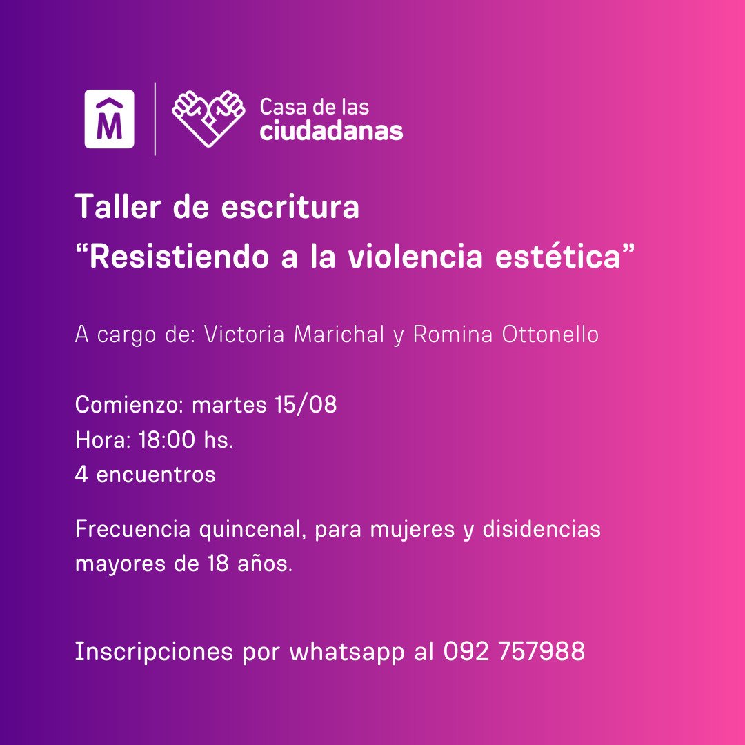✨️NUEVO TALLER✨️
Inscripciones a través de nuestro wsp
🟣Les esperamos🟣