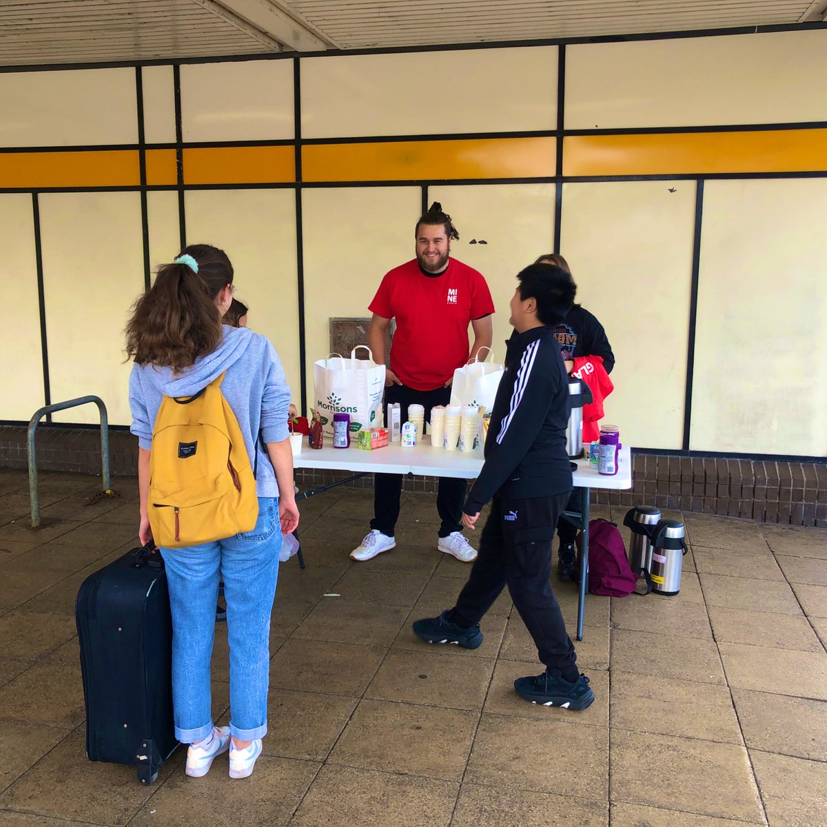 Next up for the Love NE6 crew - hot drinks and ice lollies outside the metro!