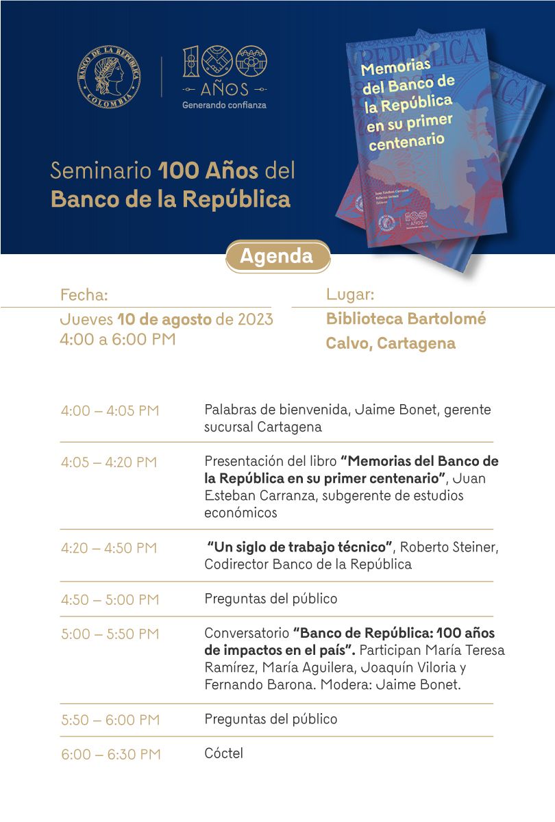 mgarcide's tweet photo. La próxima semana en Cartagena: 100 años del Banco de la República https://t.co/U7DiPG4IPD