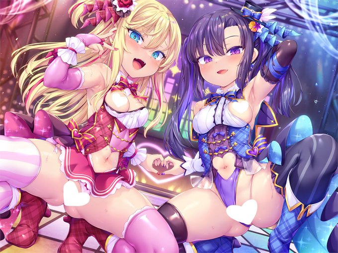 メスガキWアイドル描かせて頂きました 