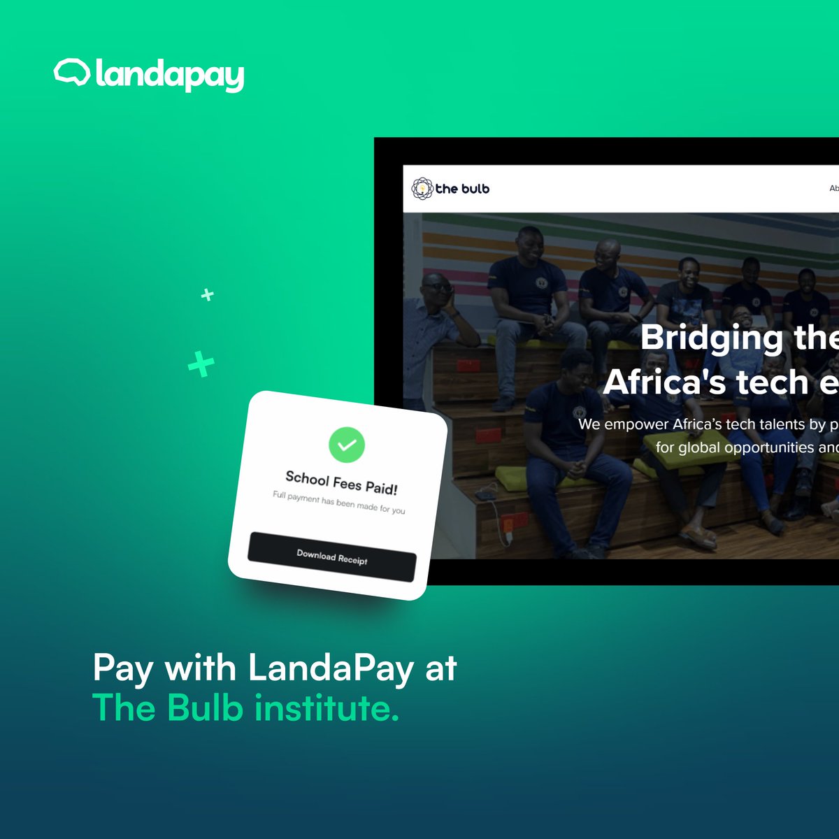 Now, you can access loans to study at The Bulb Africa with LandaPay.
Sign up on app.landapay.com to get started.

#EducationFinancing #studentloan #education #fintech