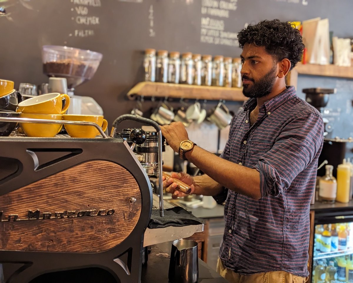 CoffeeCuration's tweet photo. Barista Stories: Adwaith Menon of Slake Coffee, Lyon: Meet Adwaith Menon, affectionately known as Addy, a 29-year-old skilled coffee professional hailing from the picturesque region of Kerala, South India. Currently residing in lively Lyon, France. Addy… https://t.co/hPHYlqB1Vz https://t.co/hBn6WmRa9f
