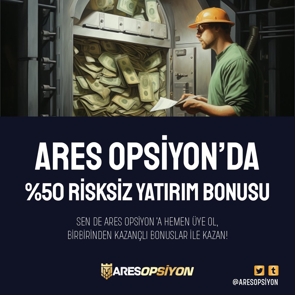 aresopsiyon's tweet photo. 📈 Ares Opsiyon 'da %50 Risksiz Yatırım Bonusu Hediye!

💰 Sen de Ares Opsiyona Üye Ol, %100'e Kadar Bonus Fırsatları ile Kazancına Kazanç Kat! https://t.co/c3I9nl46mE