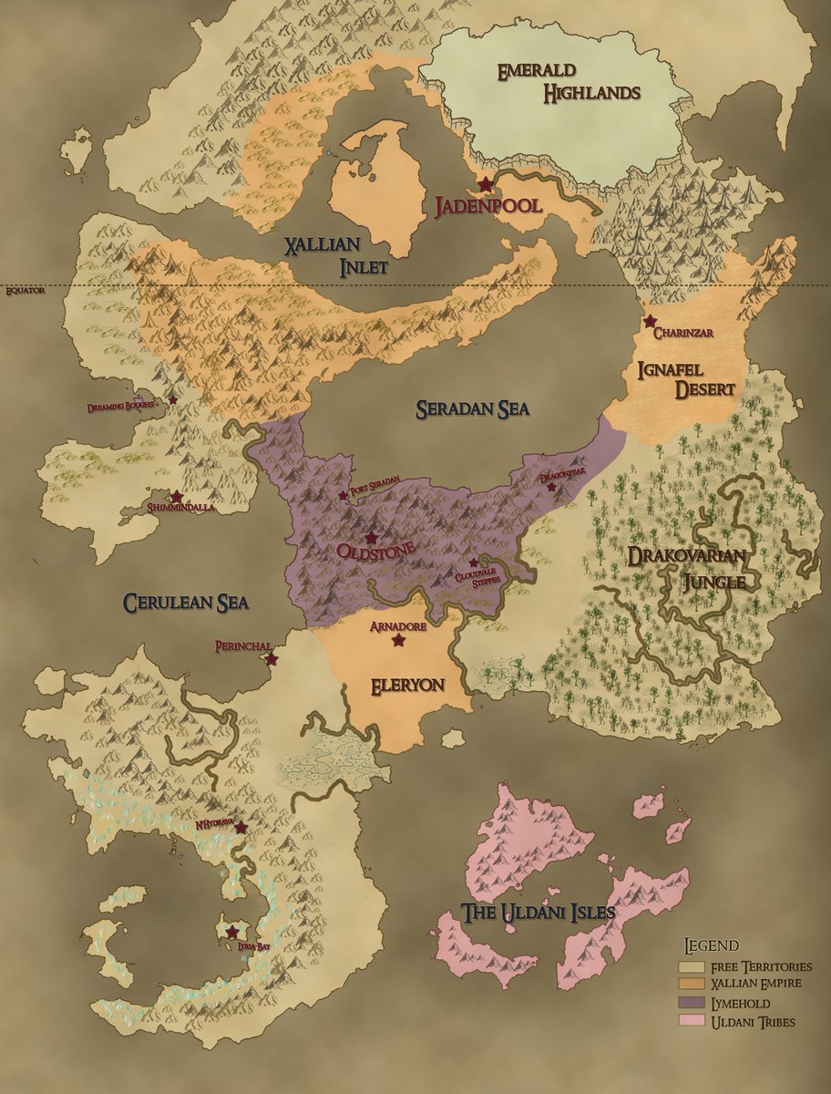 Tallsquall's tweet photo. @ornithopteryx My map from Legacy of the Vermillion Blade. #LotVB https://t.co/SV8iH5M04F
