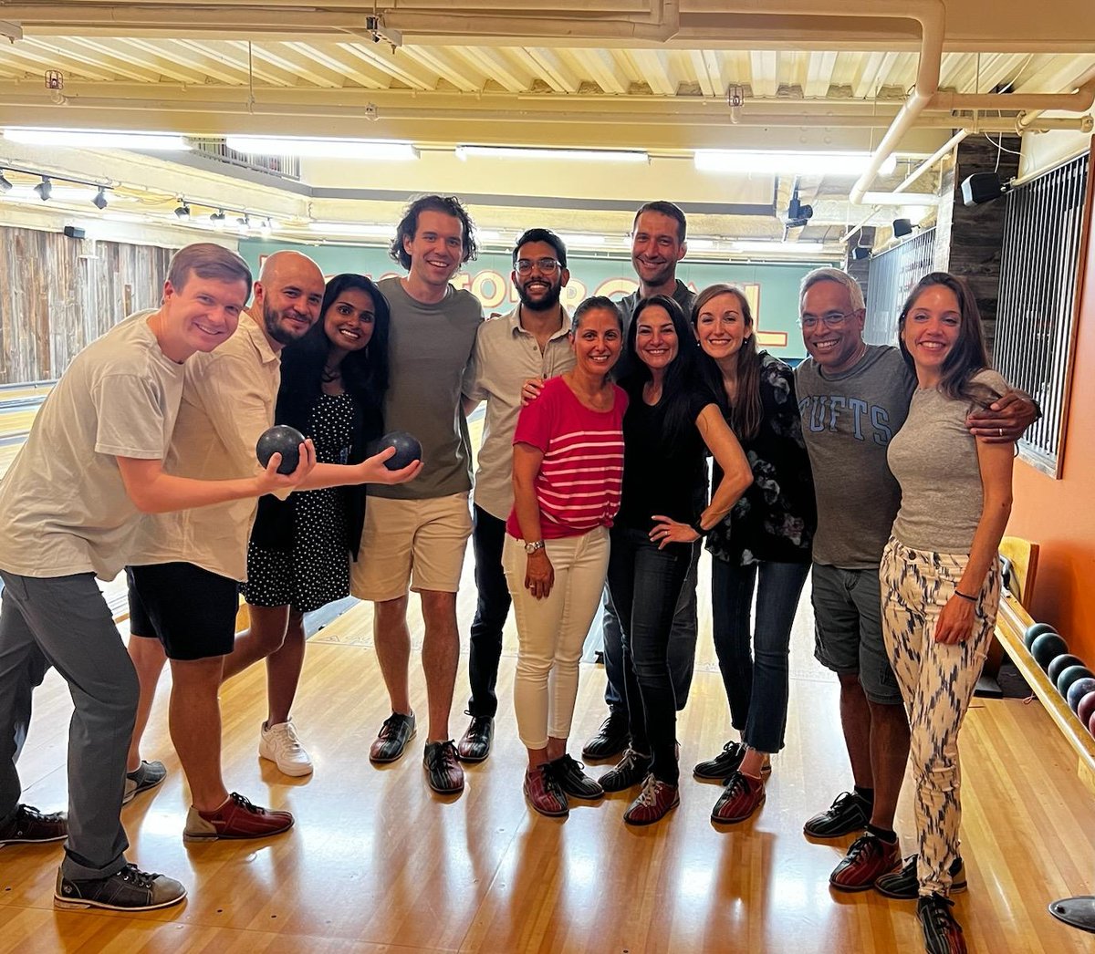 Last week's bowling night with our longitudinal clinic mentors was a perfect strike! #BICVFellowFridays

 <a href="/RonukModi/">Ronuk Modi, MD</a> <a href="/ChristinaLalani/">Christina Lalani</a> <a href="/AM_AnagnosMD/">Anne-Marie Anagnostopoulos, MD</a>
