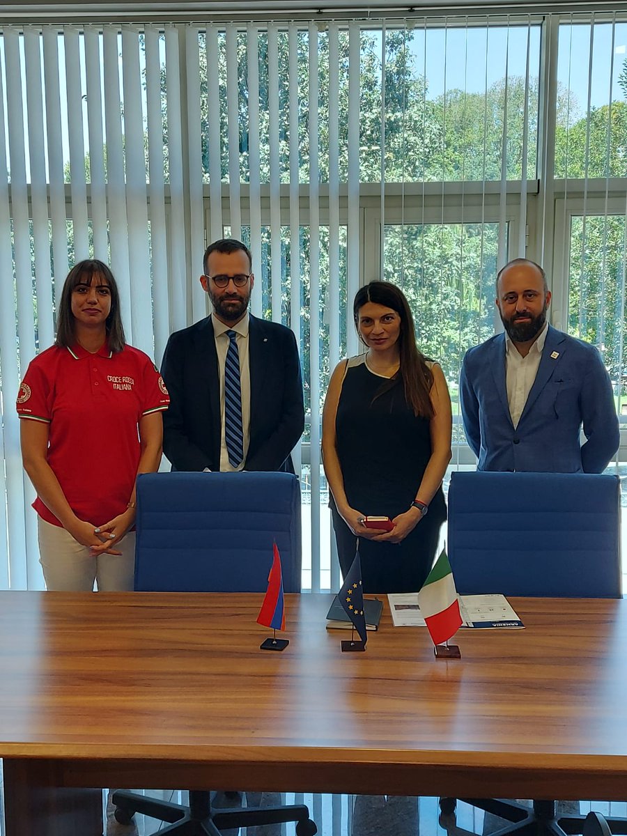 Hicham Diab (@hichamdiab) on Twitter photo Delightful Joint visit <a href="/ifrc/">IFRC</a>, <a href="/RedCrossArmenia/">Armenian Red Cross</a> & <a href="/crocerossa/">Croce Rossa Italiana</a> to the embassy of Italy for a cordial exchange, Introducing our #humanitarian work. A warm welcome by <a href="/ItalyinArmenia/">Italy in Armenia</a>, learning about #italy notable support. Grazie, Mr Giovanni Dionisi, Deputy Head of Mission. #Europe Delightful Joint visit <a href="/ifrc/">IFRC</a>, <a href="/RedCrossArmenia/">Armenian Red Cross</a> & <a href="/crocerossa/">Croce Rossa Italiana</a> to the embassy of Italy for a cordial exchange, Introducing our #humanitarian work. A warm welcome by <a href="/ItalyinArmenia/">Italy in Armenia</a>, learning about #italy notable support. Grazie, Mr Giovanni Dionisi, Deputy Head of Mission. #Europe
