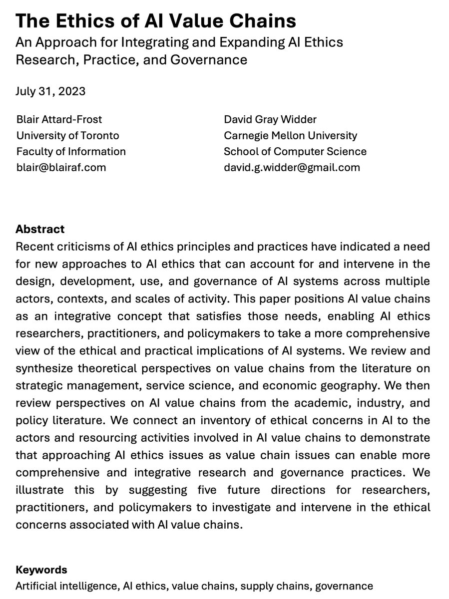 davidthewid's tweet photo. Too often, I find AI Ethics research to be: 

1) technosolutionistic &amp; unsituated
2) excellent, but hard to place in dialogue with other work.

In this 🆕📝🚨: Blair Attard-Frost and I suggest that Value Chains can help: https://t.co/Rs4IeDPBW9 https://t.co/E8U76IhoIE