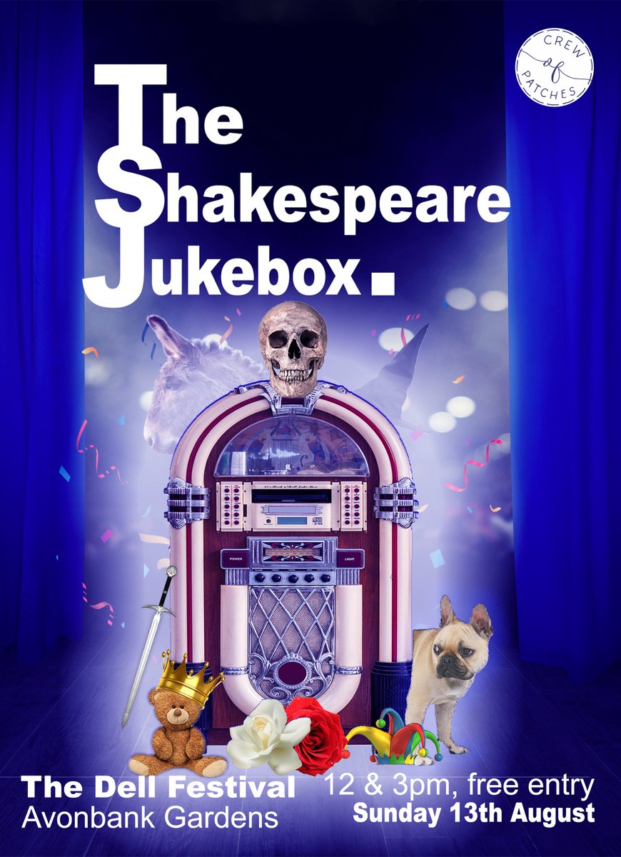We cannot wait to be at the Dell on Sunday 13th August for our first production of 'The Shakespeare Jukebox!' in the Avonbank Gardens, and... it's free! 

#actor #Shakespeare #stratforduponavon #freetheatre #theatre #comedy #tragedy #history #warwickshire #art #drama