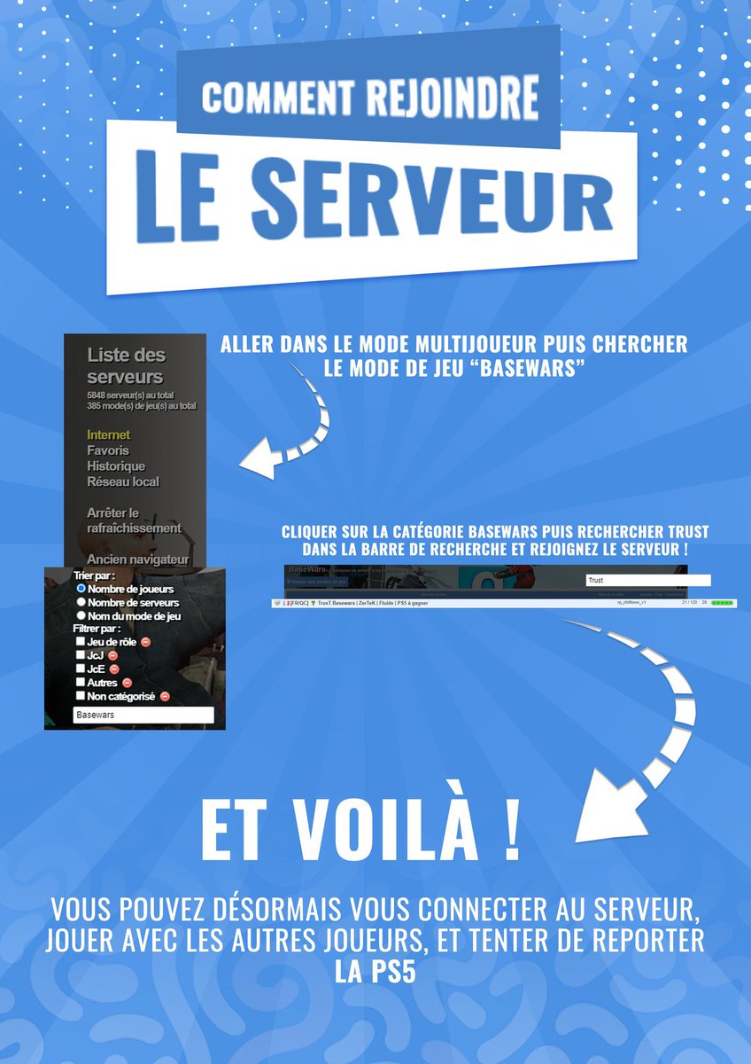 ⭐️NOUVEAU SERVEUR BASEWARS ! 

Giveaway d’une PS5 à gagner, alors n’attend plus et connecte toi! 🎮