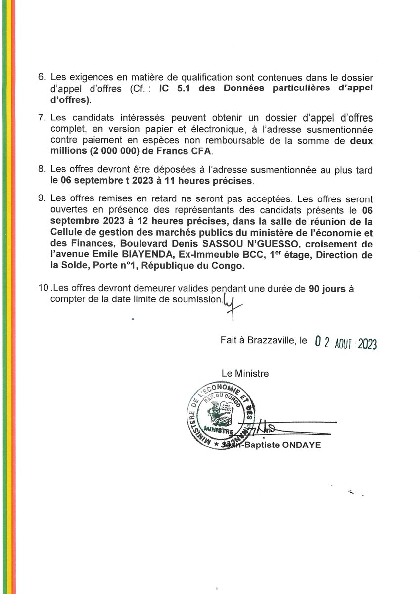 Ministère des finances 🇨🇬 tweet media