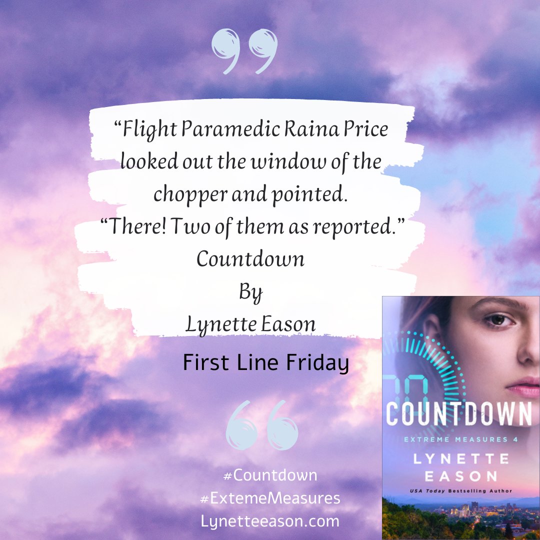 💜🔫#FirstLineFriday!🔫💜
Countdown, final book in the Extreme Measures Series by <a href="/LynetteEason/">Lynette Eason</a> is NOW AVAILABLE! Grab yourself a copy today - you won't want to miss the final book in the series. 
bakerbookhouse.com/products/492088
#countdown #extrememeasures lynetteeason.com