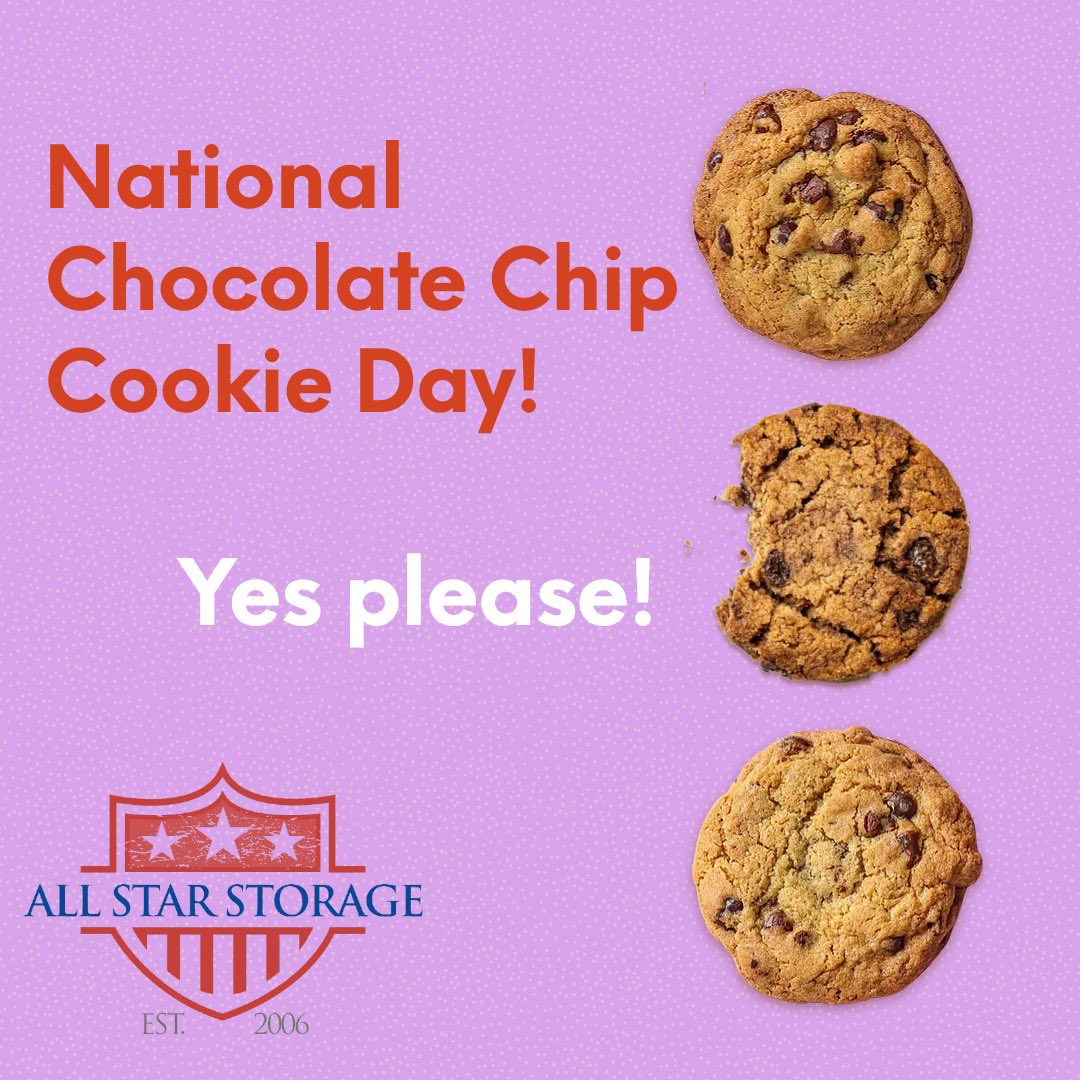 AllStar_Storage's tweet photo. Happy National Chocolate Chip Cookie Day!
#allstarstorage
#shippingcontainers
#storage
#Modifiedcontainers
#tinyhouse
#chocolatechipcookieday https://t.co/emQFkvMlvx