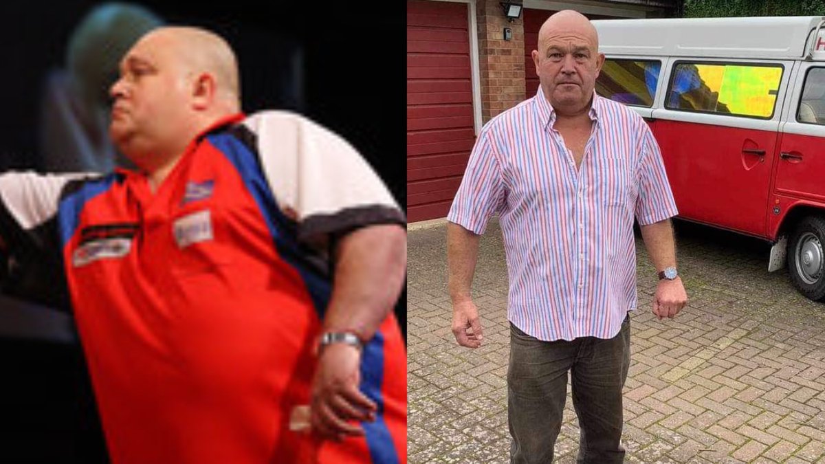 theedgar501's tweet photo. Got to be one of the most amazing transformations I’ve ever seen. 

Andy ‘ Pie Man’Smith 👏  may need a new nickname if he returns to darts https://t.co/P017L1jaqD