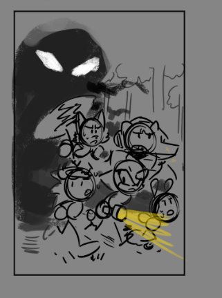 progress on my STH Halloween cover! 🎃 1. thumbnail 2. sketch 3. inks 4. colors! thank you as always @IDW_David_M @IDWPublishing !!