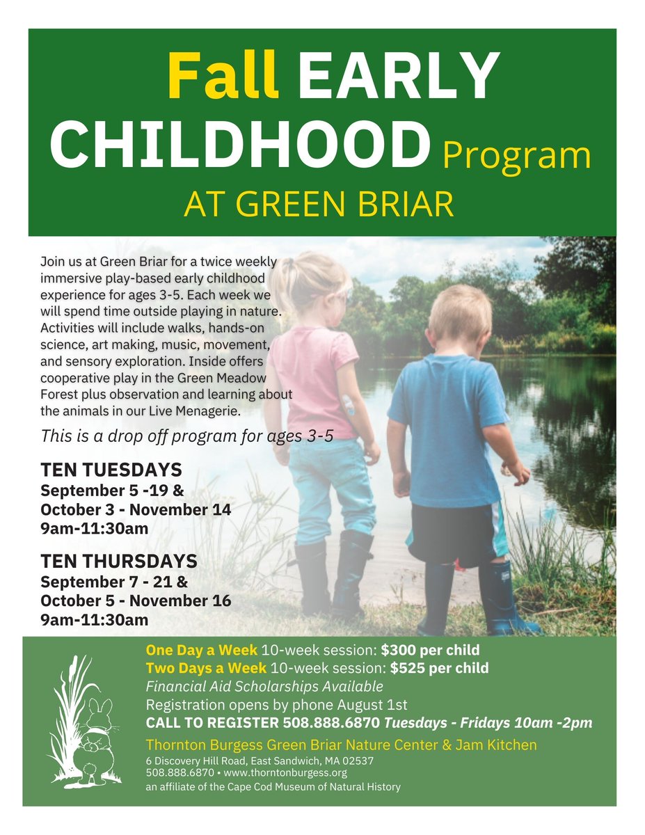 Registration now open! Call 508.888.6870 Tuesday - Friday 10am-2pm

thorntonburgess.org/attractions/fa…