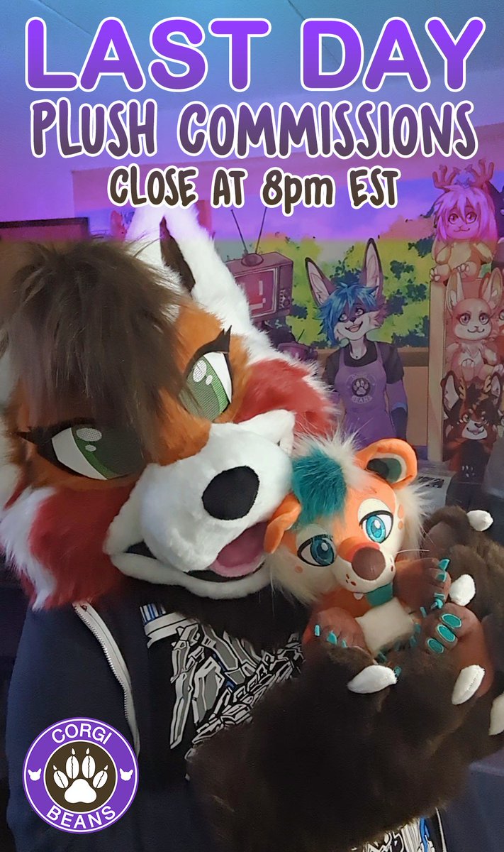 BuildAFur's tweet photo. Today is the last day to apply for our summer plush and enamel pin queue

Form here:
https://t.co/8Jio36xBzP

#furry #fursuitfriday #fursuit #plush #furryplush #fursonaplush #customplush #plushcommission #furryfandom #furrycommunity #corgibeans #corgibeansplushies https://t.co/zVVV9AaDj5