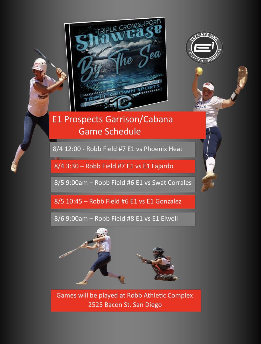 There will be excellent talent this weekend. Come check out the teams in San Diego