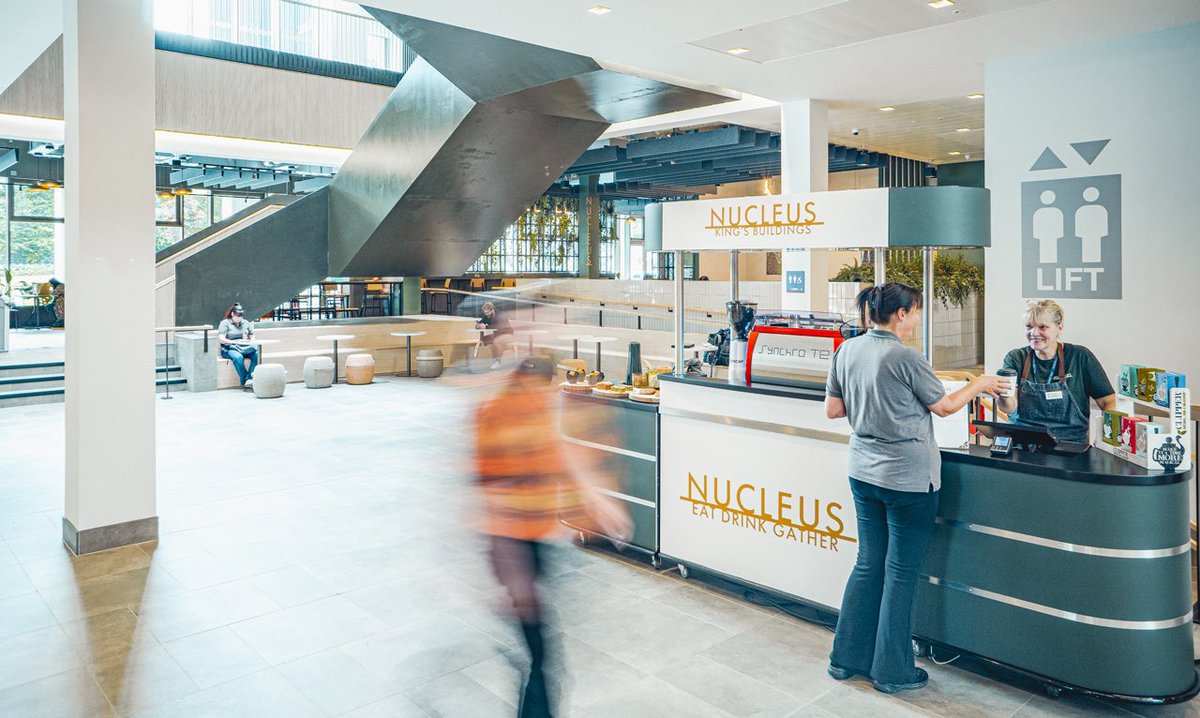 Our coffee cart is open at KB Nucleus this weekend, 10.30 - 15.30. 
.
.
<a href="/EdinburghUni/">The University of Edinburgh</a> <a href="/uoeKB/">King's Buildings</a> <a href="/EdinUniEstates/">UoE Estates</a> <a href="/EdinburghChem/">Chemistry Edinburgh</a>